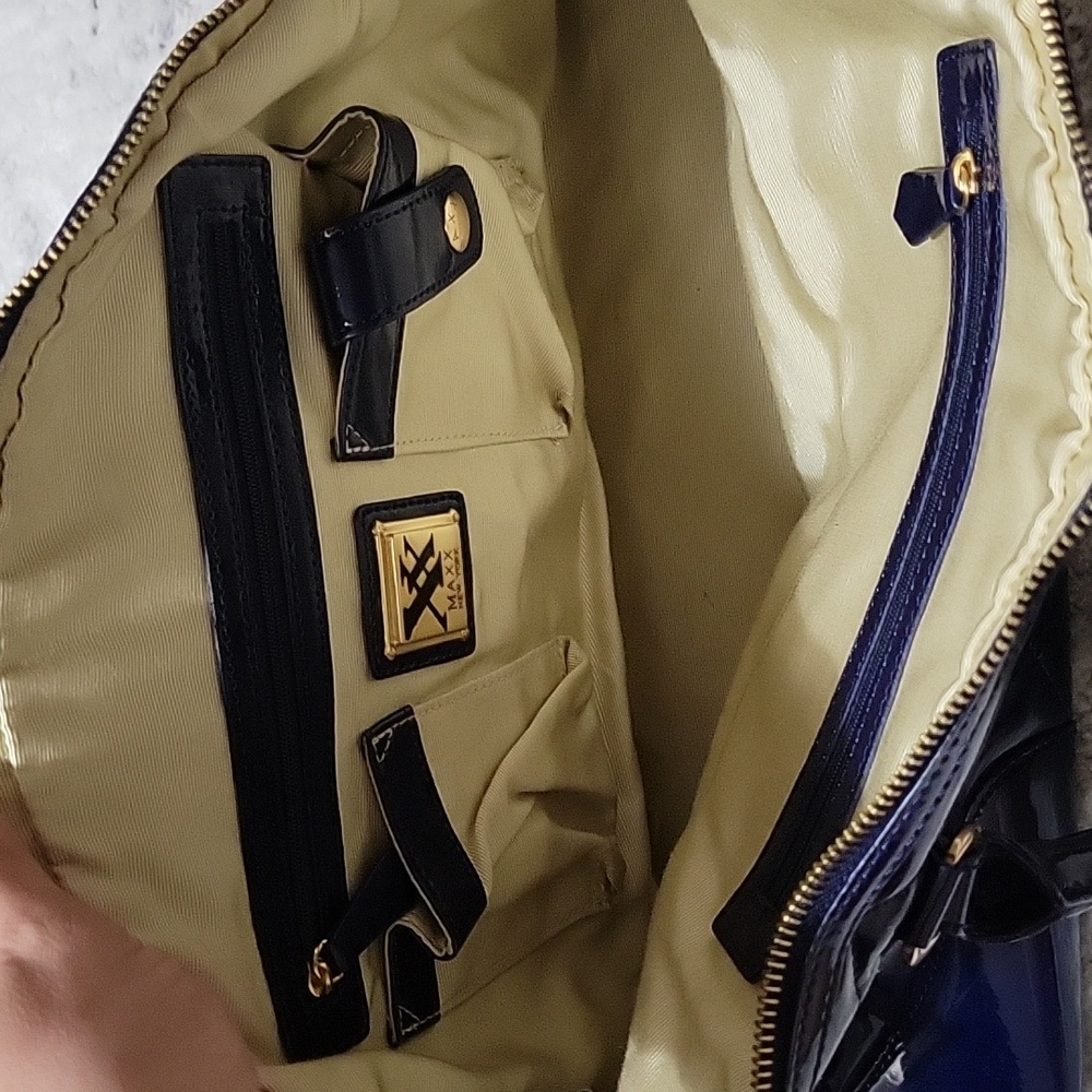 Maxx New York Blue Quilted Satchel - Picture 4 of 7